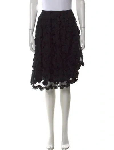 Pre-owned Simone Rocha Lace Pattern Midi Length Skirt In Black