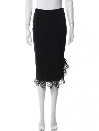 Pre-owned Simone Rocha Lace Pattern Midi Length Skirt In Black