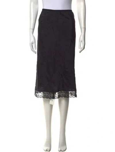 Pre-owned Simone Rocha Lace Pattern Midi Length Skirt In Black