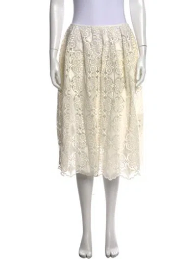 Pre-owned Simone Rocha Lace Pattern Midi Length Skirt In Neutrals