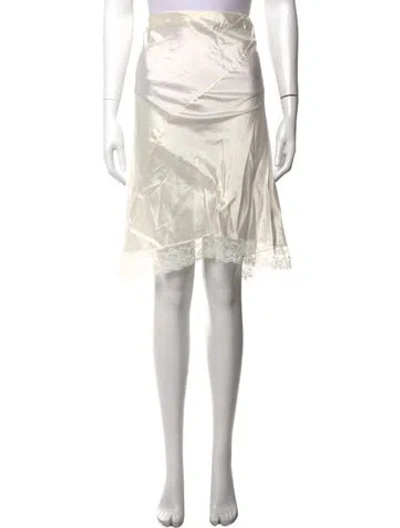 Pre-owned Simone Rocha Lace Pattern Midi Length Skirt In White