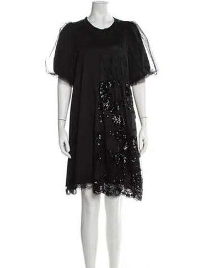 Pre-owned Simone Rocha Lace Pattern Mini Dress In Black