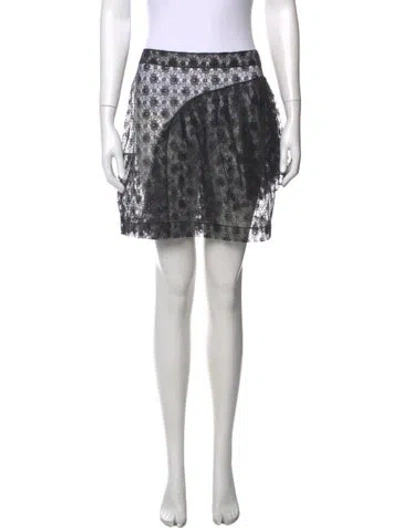 Pre-owned Simone Rocha Lace Pattern Mini Skirt In Black