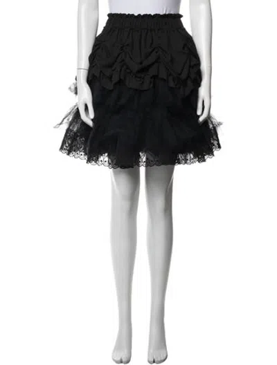 Pre-owned Simone Rocha Lace Pattern Mini Skirt In Black