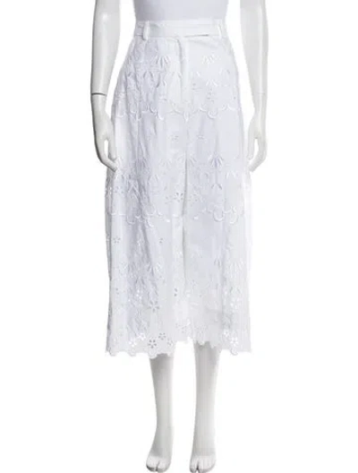 Pre-owned Simone Rocha Lace Pattern Wide Leg Pants In White
