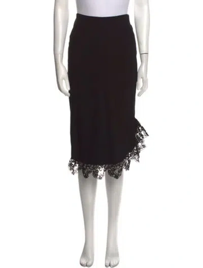 Pre-owned Simone Rocha Lace Trim Embellishment Midi Length Skirt In Black