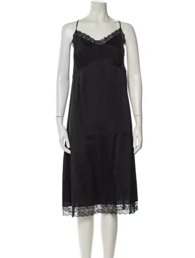 Pre-owned Simone Rocha Lace Trim Embellishment Nightgown In Black