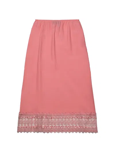 Simone Rocha Lace-trim Midi Skirt In Pink