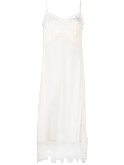 Simone Rocha Lace-trim Crepe De Chine Slip Dress In Neutrals