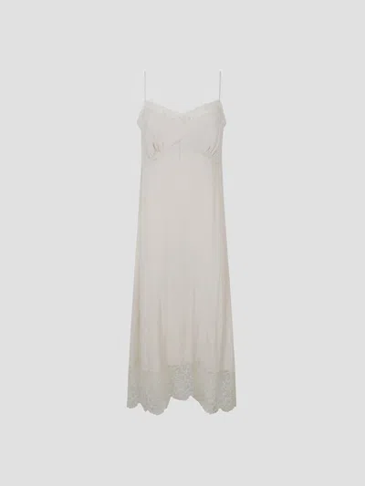 Simone Rocha Lace Trim Mini Slip Dress In Brown