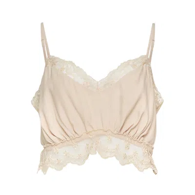Simone Rocha Lace Trim Negligee Bralette In Brown