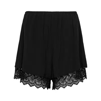 Simone Rocha Lace Trim Negligee Shorts In Black