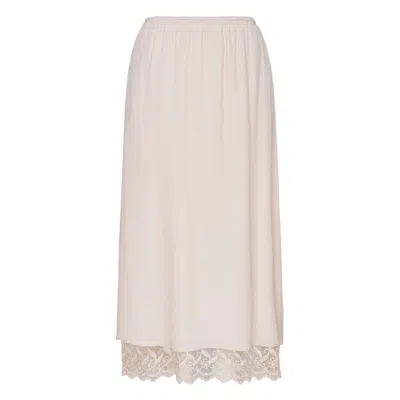 Simone Rocha Lace Trim Negligee Skirt Crepe In Neutral