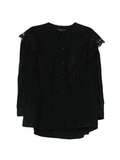 Simone Rocha Lace-trim Shirt In Black