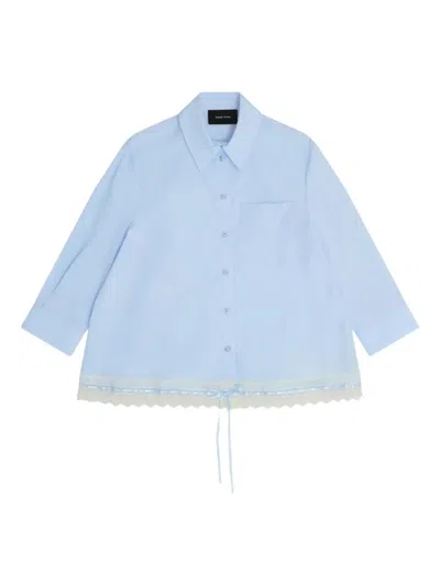 Simone Rocha Lace-trim Shirt In Blue