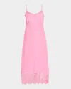 Simone Rocha Lace-trim Slip Dress In Bright Pink
