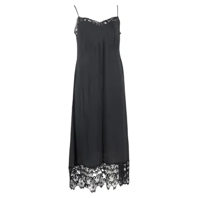 Simone Rocha Lace-trim Slip Dress In Black Acetate