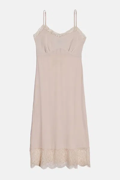 Simone Rocha Lace Trim Slip Dress In Neutral
