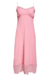 Simone Rocha Lace Trim Slipdress In Bright Pink