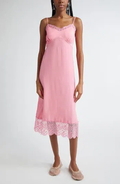 Simone Rocha Lace Trim Slipdress In Pink