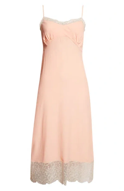 Simone Rocha Lace Trim Slipdress In Pink