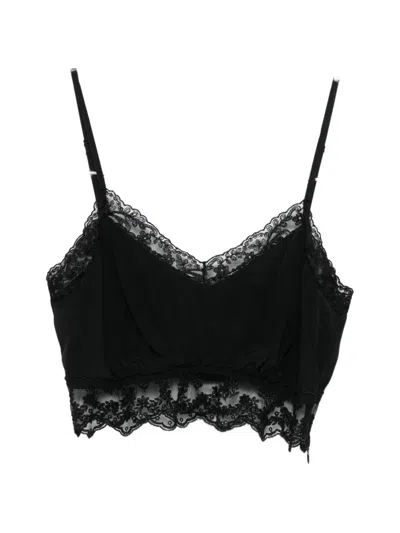 Simone Rocha Lace-trim Top In Black