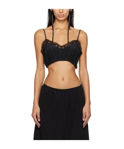 Simone Rocha Lace-trimmed Bra In Black
