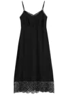 Simone Rocha Lace-trimmed Midi Dress In Black