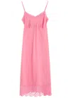 Simone Rocha Lace-trimmed Midi Dress In Pink