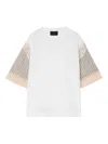Simone Rocha White Trapped Lace Patchwork T-shirt In Multi