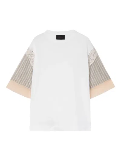 Simone Rocha Lace-trimmed T-shirt In Multi