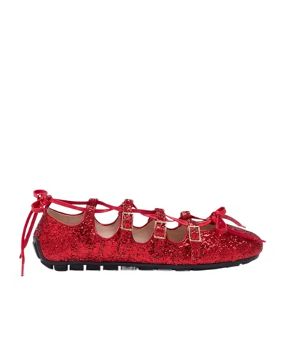 SIMONE ROCHA LACE-UP BALLET SHOES