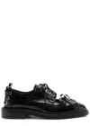 Simone Rocha Lace-up Glossed Leather Brogues In Black