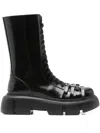 Simone Rocha Platform Leather Combat Boots In Black