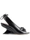 Simone Rocha Lace-up Sculpted-heel Sandals In Black