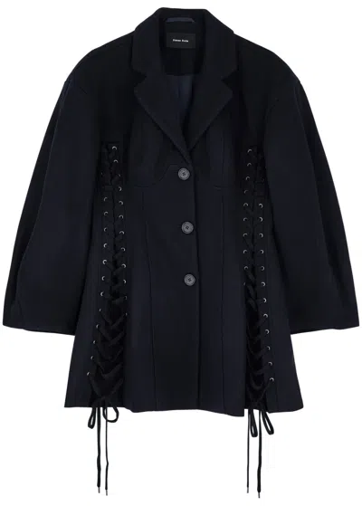 SIMONE ROCHA SIMONE ROCHA LACE-UP WOOL-BLEND JACKET