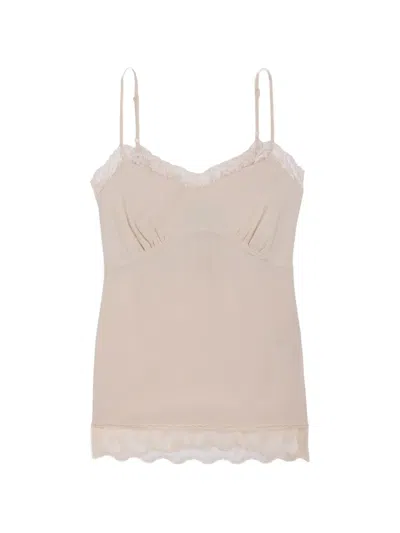 Simone Rocha Lace-trim Camisole Top In Neutral