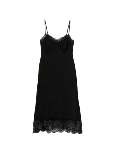 Simone Rocha Lace-trim Midi Dress In Black