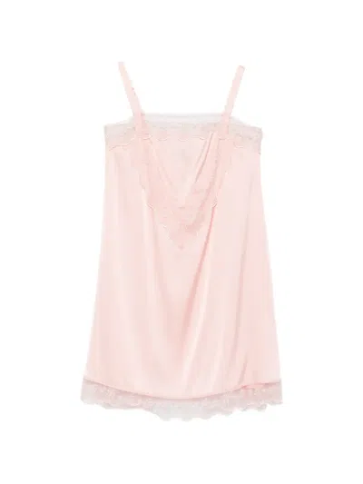 Simone Rocha Lace-trim Mini Dress In Pink