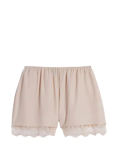 Simone Rocha Lace-trim Shorts In Neutral