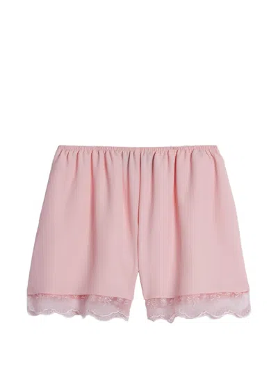Simone Rocha Lace-trim Shorts In Pink