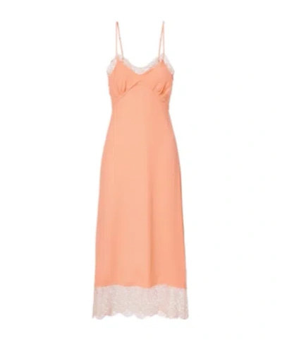 Simone Rocha Lace-trimmed Crepe De Chine Slip Dress In Purple