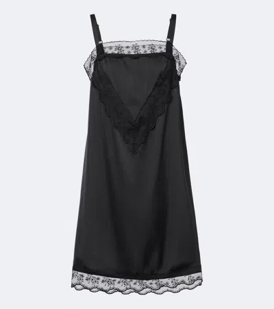 Simone Rocha Lace-trimmed Minidress In Black