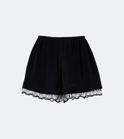 Simone Rocha Lace-trimmed Shorts In Black