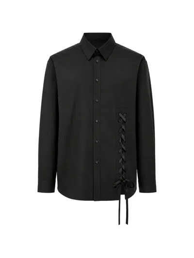 Simone Rocha Lace-up Detail Shirt In Black