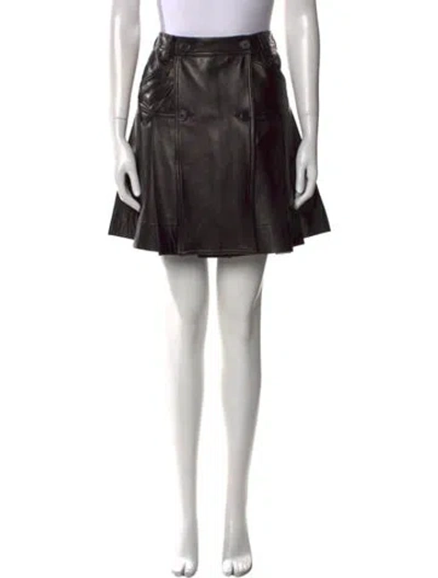 Pre-owned Simone Rocha Lamb Leather Mini Skirt In Black