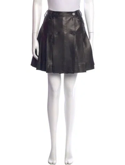 Pre-owned Simone Rocha Lamb Leather Mini Skirt In Black