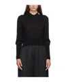 Simone Rocha Lapel Button-down Sweater In Black