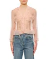 Simone Rocha Fitted Bust Detail Jacket In Nude