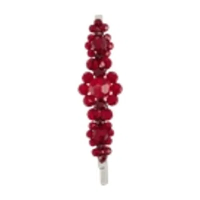 Simone Rocha Large Flower Hair Clip - Brass - Red